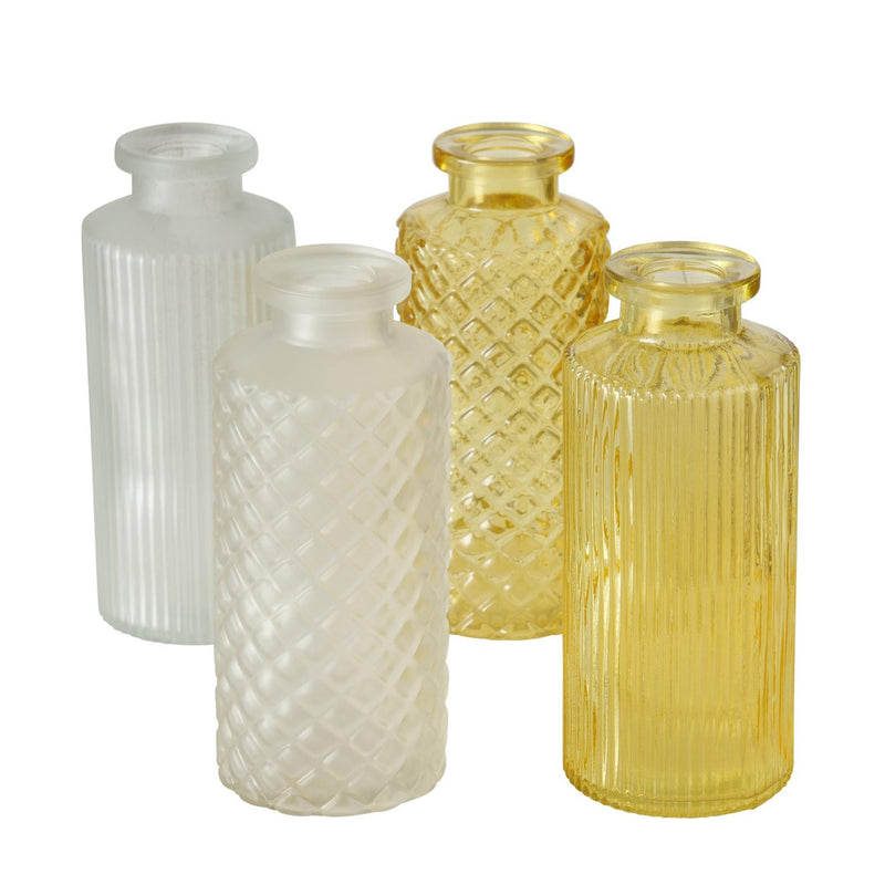 Boltze home vaso panja giallo set da 4 pezzi h14cm