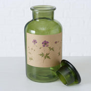 Boltze home apothekersfles glas drya ø10xh22cm groen - afbeelding 2