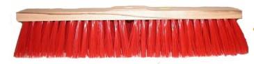 Escoba municipal nylon 600mm (rojo)