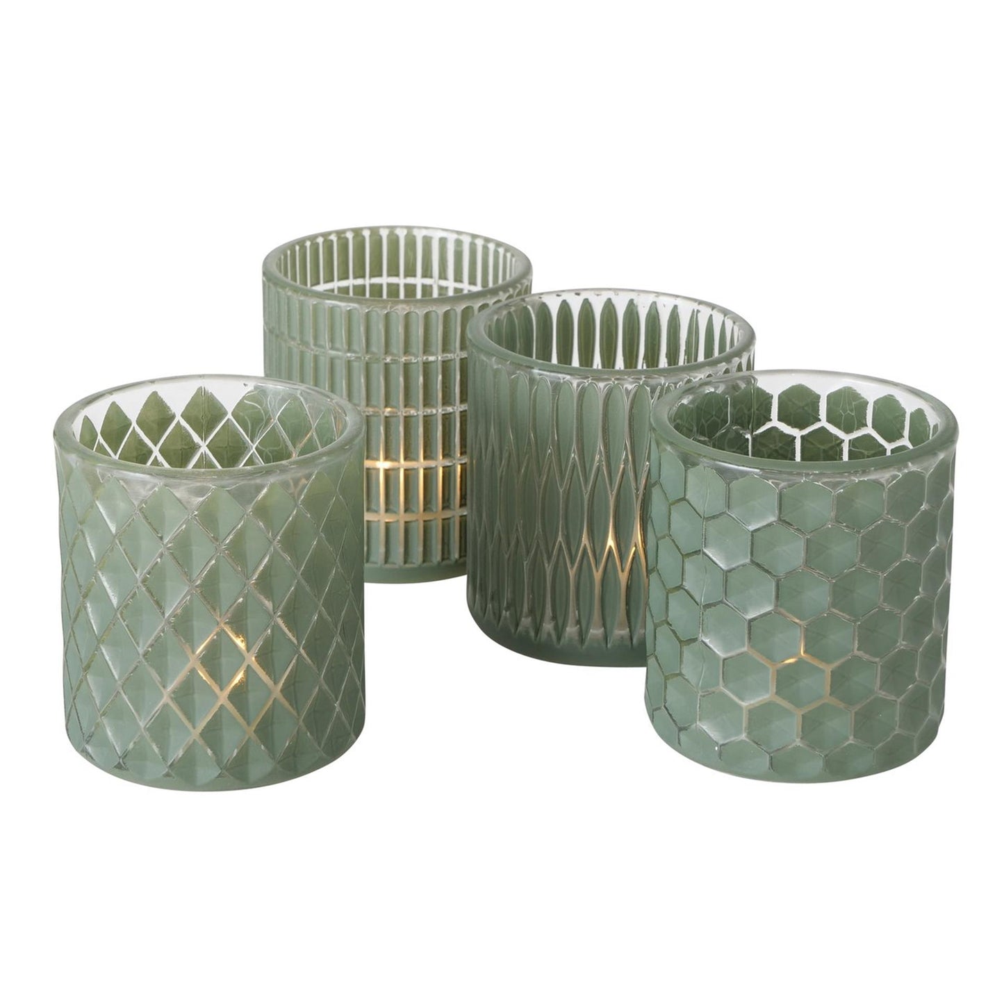 Boltze portacandelina per la casa Dustin ø8xh9cm verde