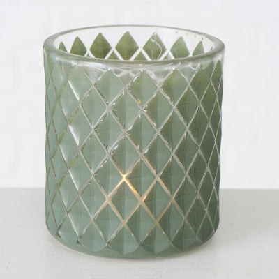 Boltze home portavelas polvoriento ø8xh9cm verde