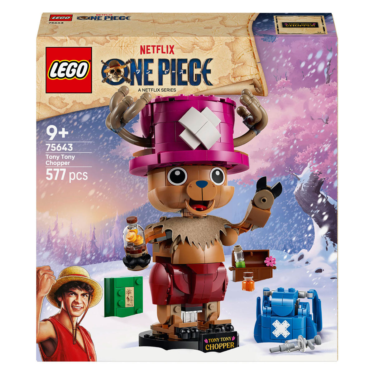 Lego One Piece Tony Tony Chopper One Piece Merch, giocattoli pirata per bambini 75643