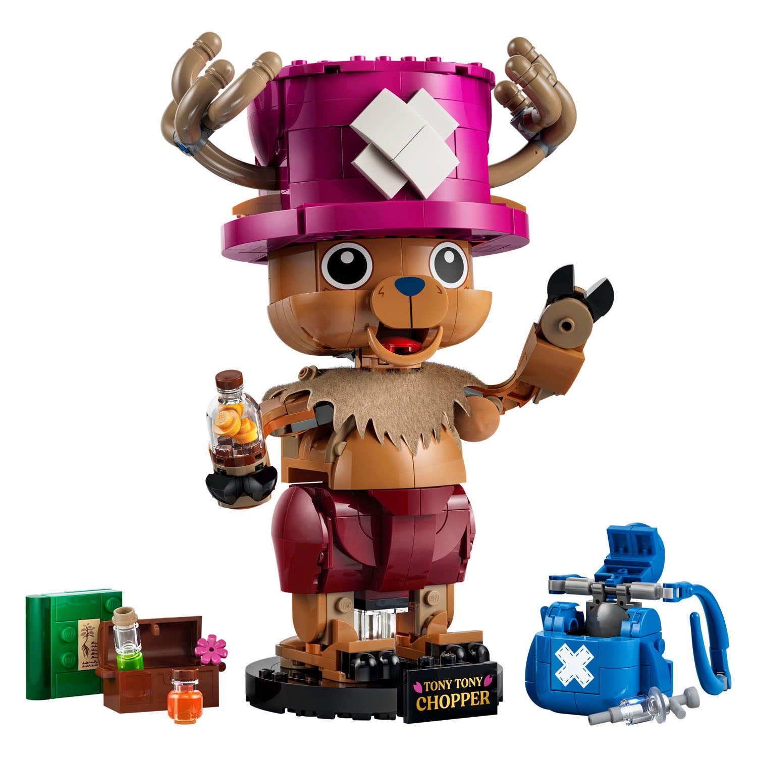 Lego one piece tony tony chopper merchandising de una pieza, juguetes piratas para niños 75643