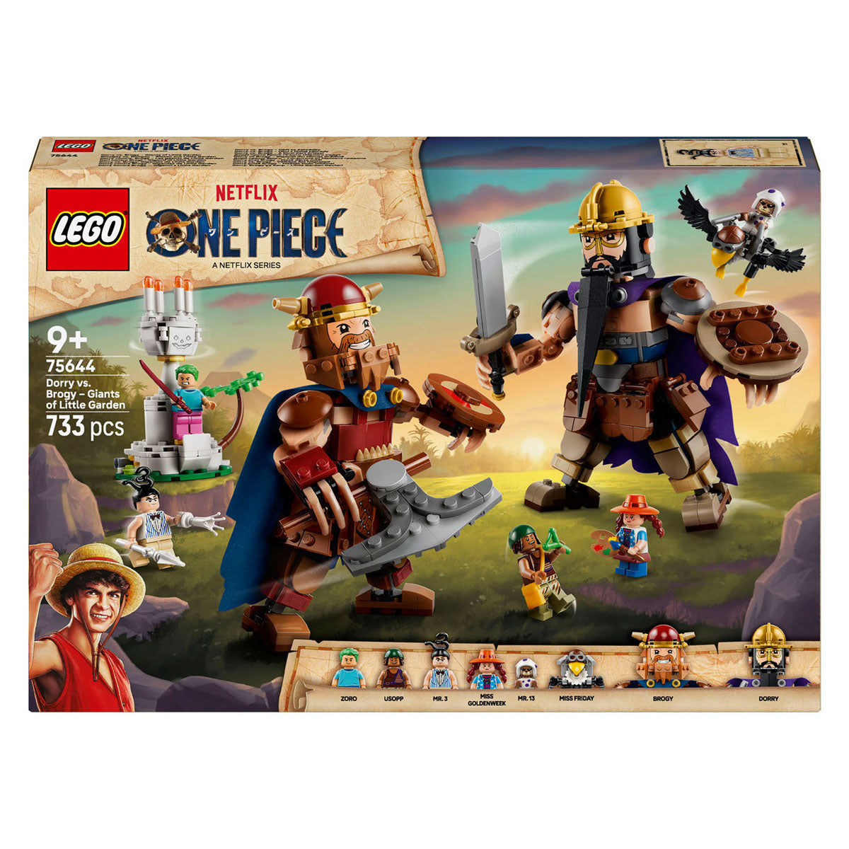 Lego One Piece Dorry vs. Brogy – giganti dei piccoli pirati, giocattoli per bambini 75644