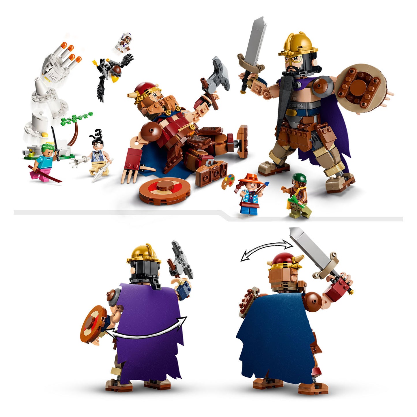 Lego One Piece Dorry vs. Brogy – giganti dei piccoli pirati, giocattoli per bambini 75644