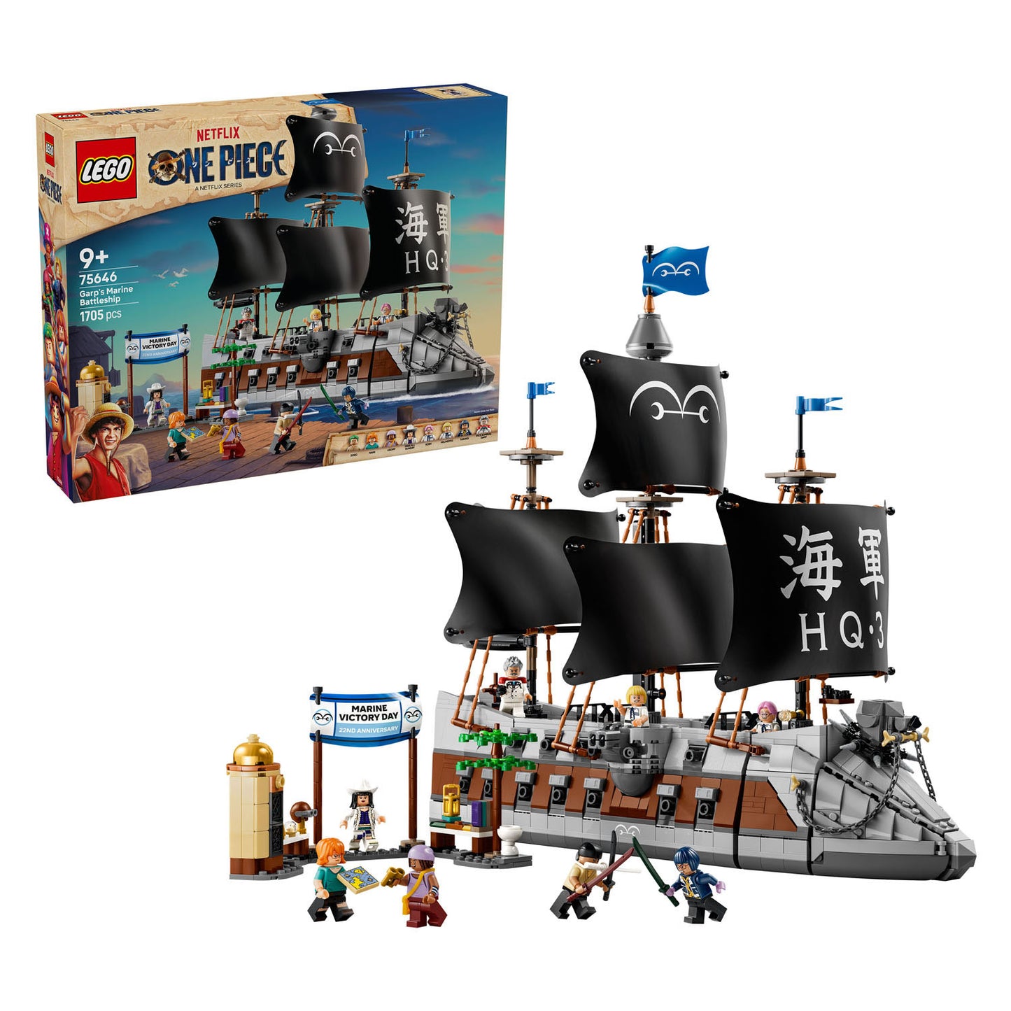 Lego one piece el acorazado de piratas garp juguetes para niños 75646