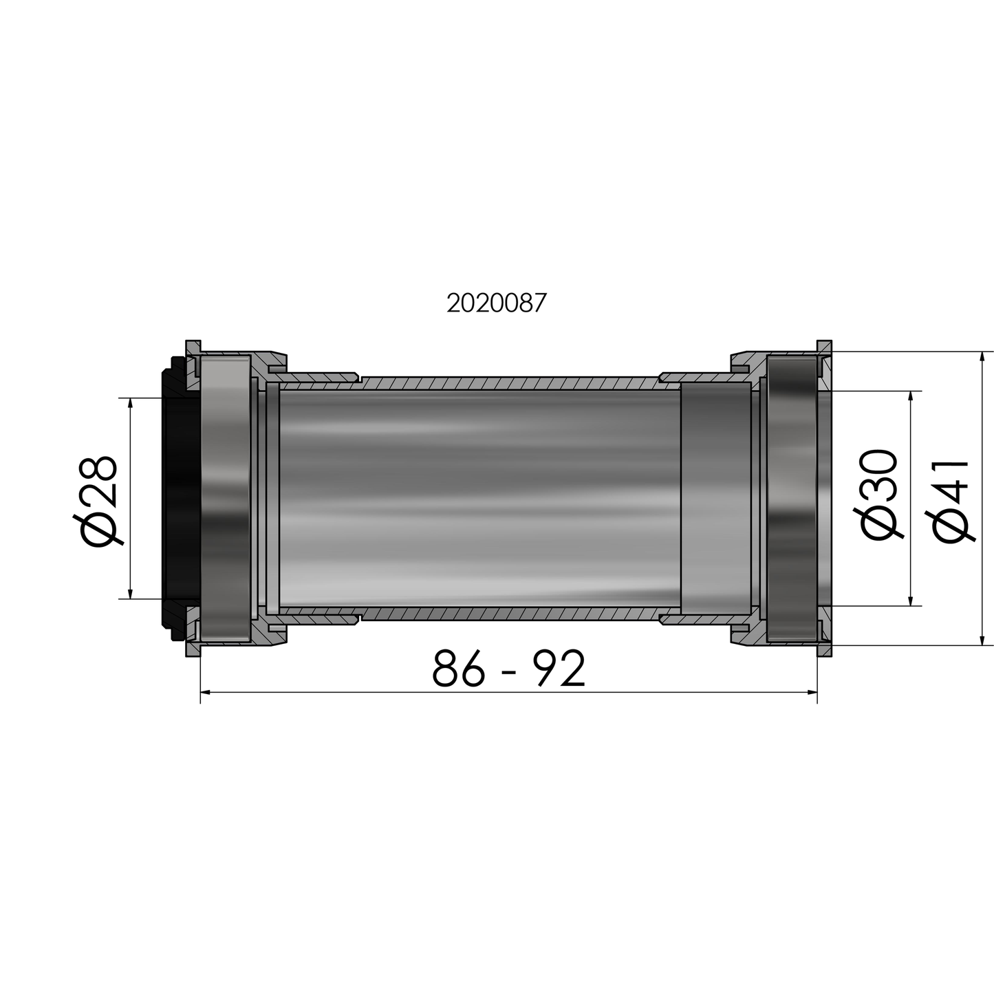 Twist Fit Bottom Breach Elvedes para BB86 BB92 para Praxis Road MTB 41 x 86-92 mm