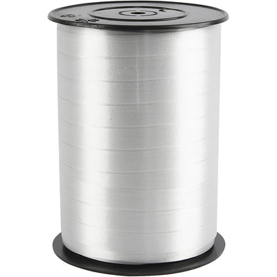 Cadeaulint, b: 10 mm, glossy, zilver, 250 m 1 rol