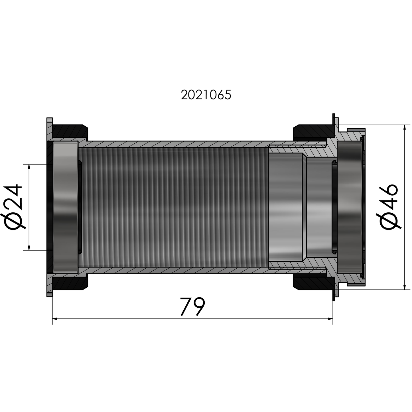Elvedes Adattatore di staffa inferiore Twistfit bb destro shimano 24mm