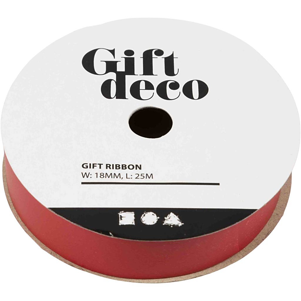 Cinta de regalo vivi gade, ancho: 18 mm, rojo, 25 m 1 rollo