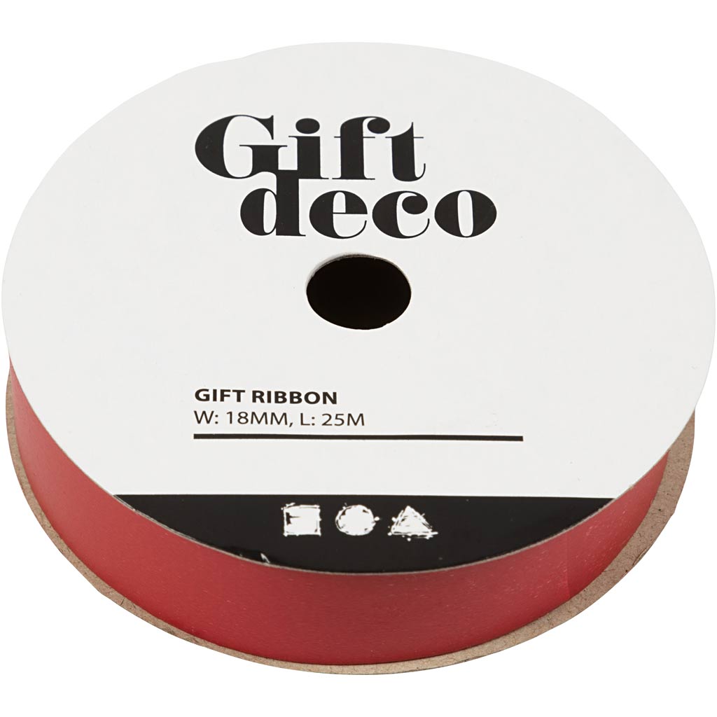 Vivi gade gift ribbon, w: 18 mm, red, 25 m 1 roll