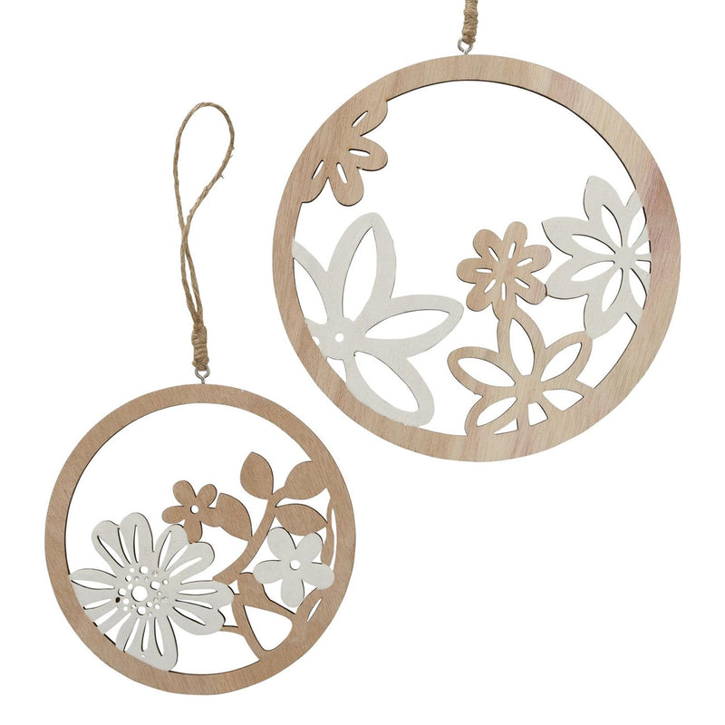 Boltze Home set pendente in legno Maryana rotondo da 2 pezzi