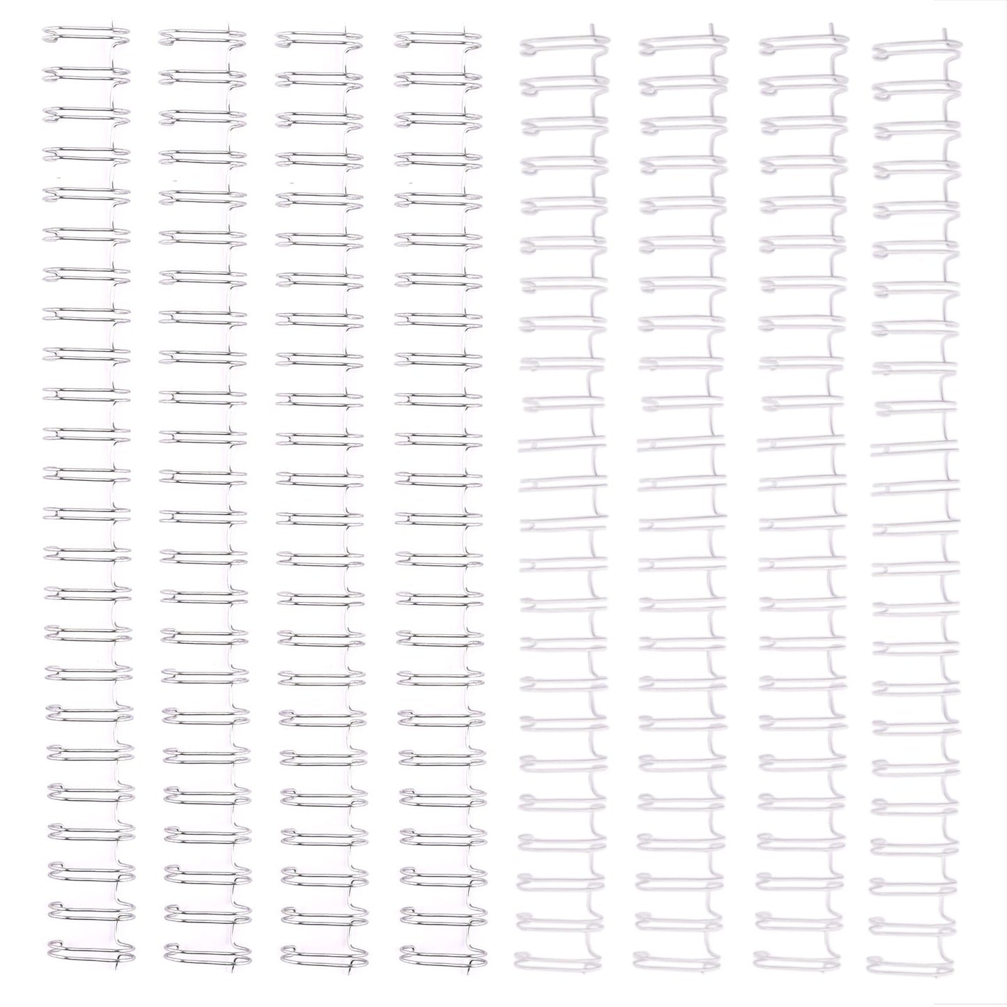 Vaessen creative • pettini in metallo bind easy 16mm 2:1 bianco argento 8 pz.