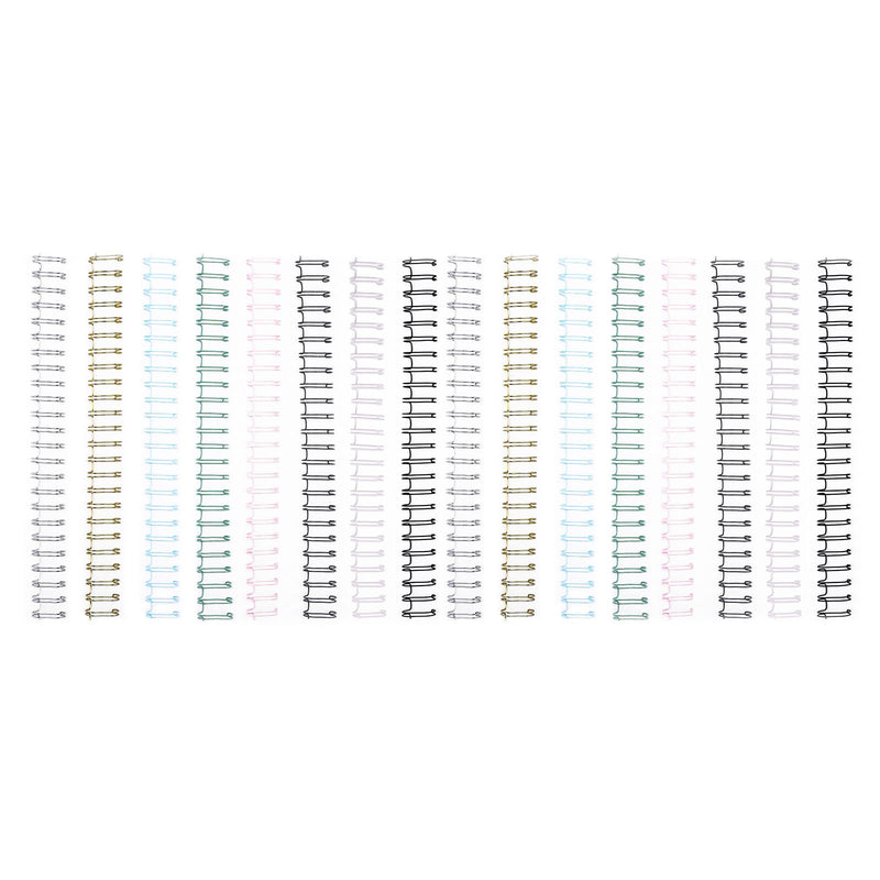 Vaessen creative • pettini metallici bind easy 16mm 2:1 mix arcobaleno 16pz.