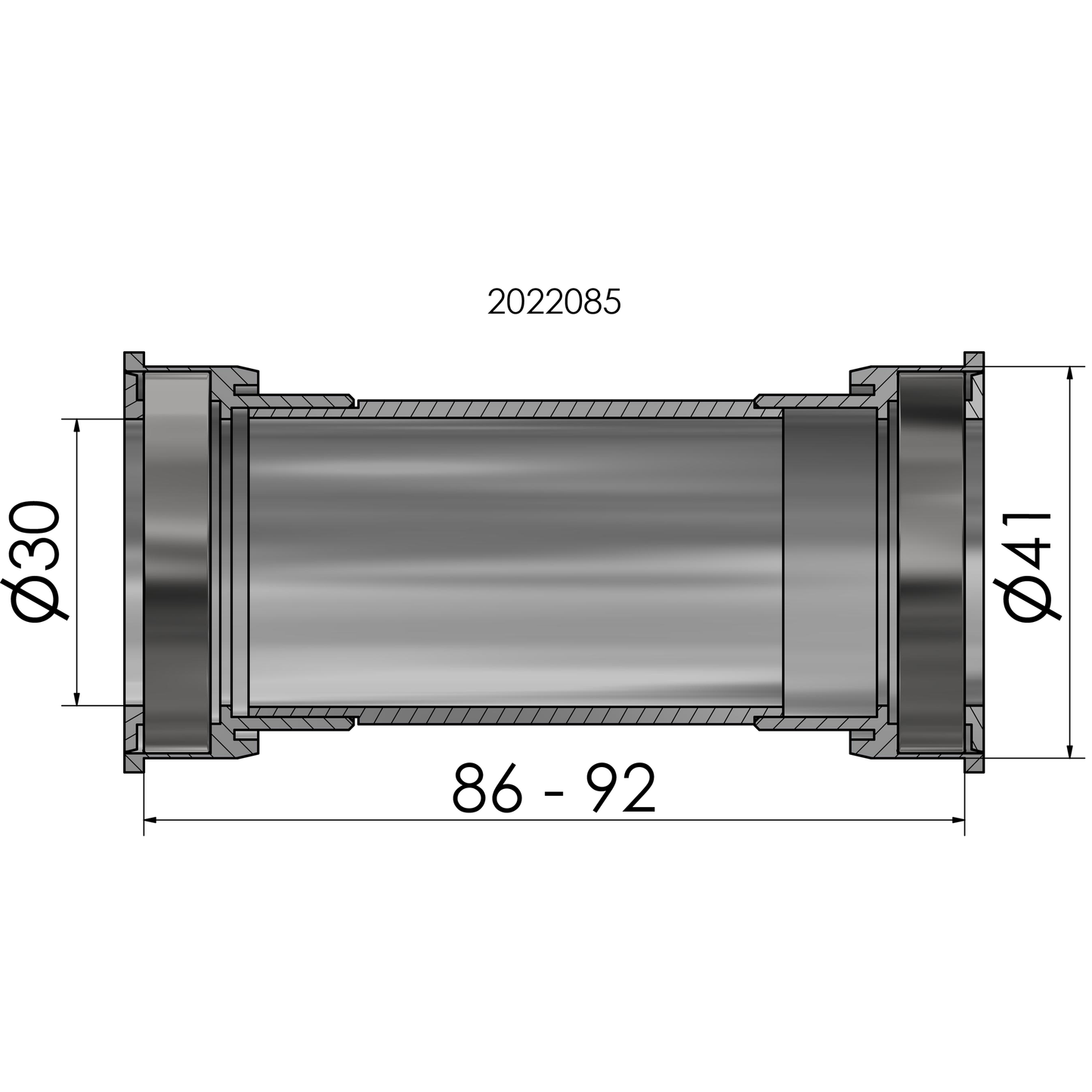 Elvedes Bottom Support Sram Dub solo PF BB86 92 41 mm