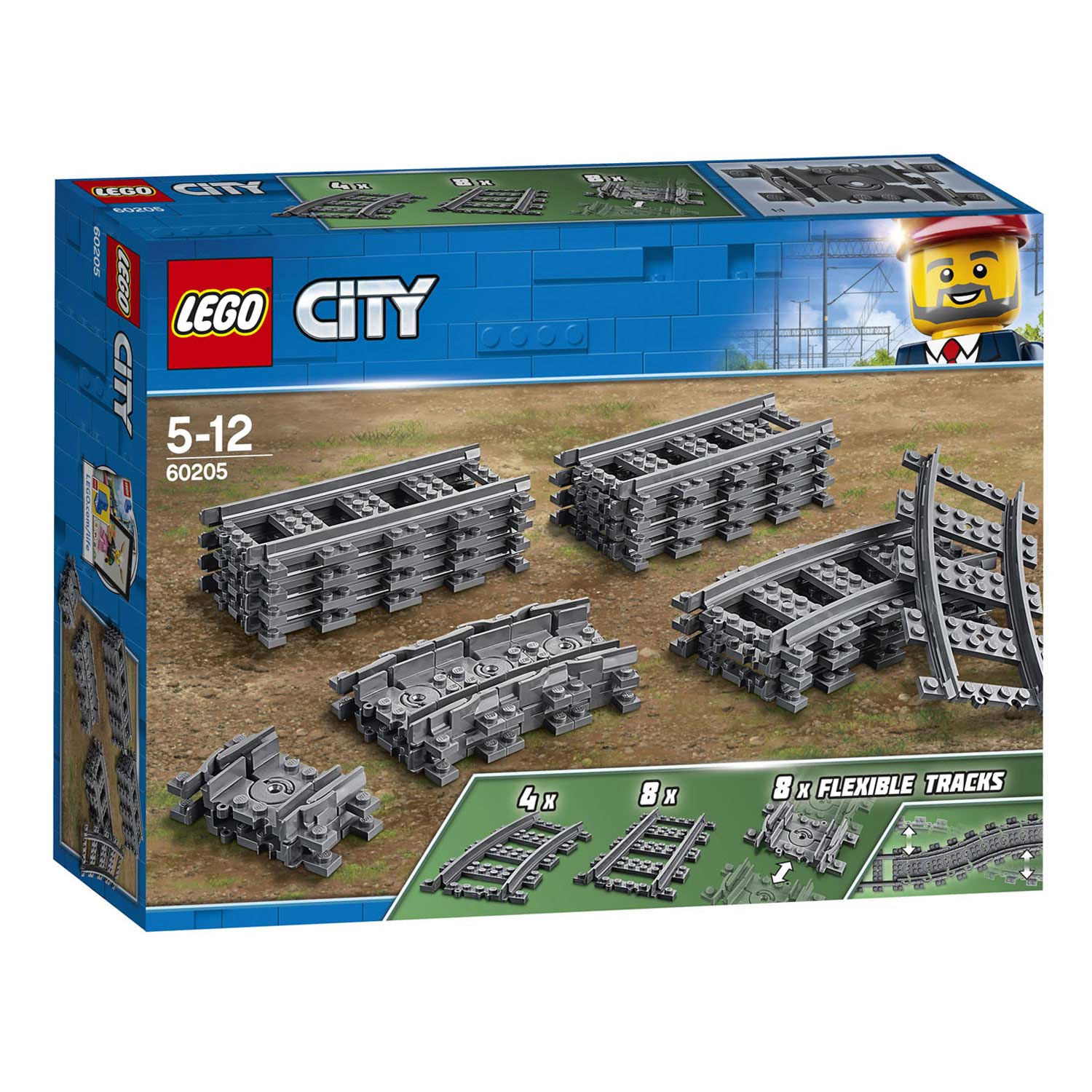 LEGO CITY 60205 Rieles flexibles de 20 piezas