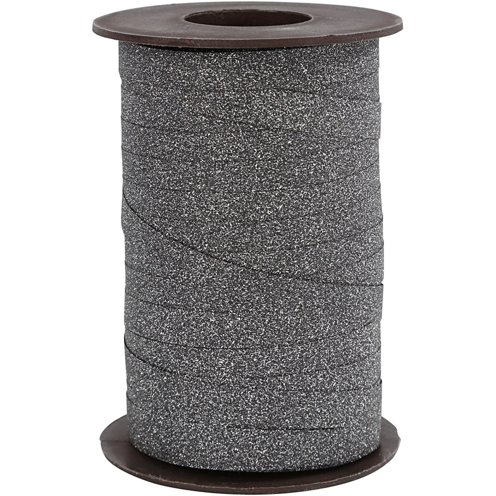 Cinta de regalo Creativ Company, A: 10 mm, purpurina, negro, 100 m 1 rollo