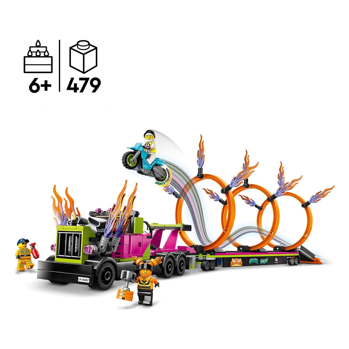 LEGO LEGO CITY 60357 Ring de camión de acrobacia Desafío de incendios