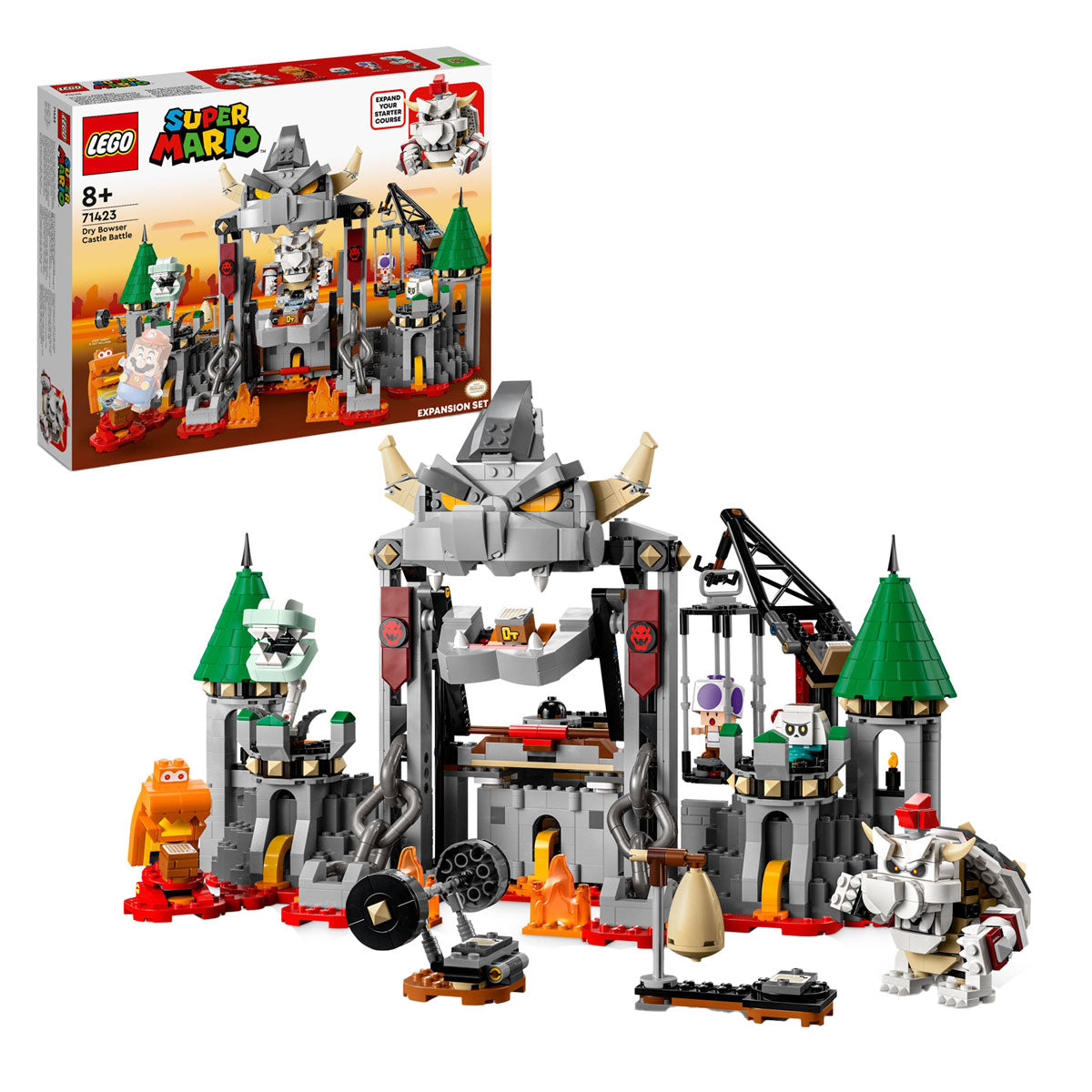 LEGO LEGO SUPER MARIO 71423 Set di espansione: combattimento sui bowser a secco Castello