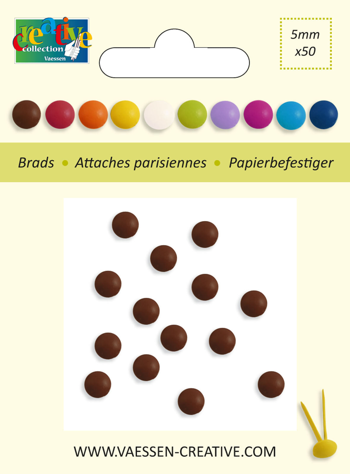 Vaessen creative • splitpennen 5mm chocolade