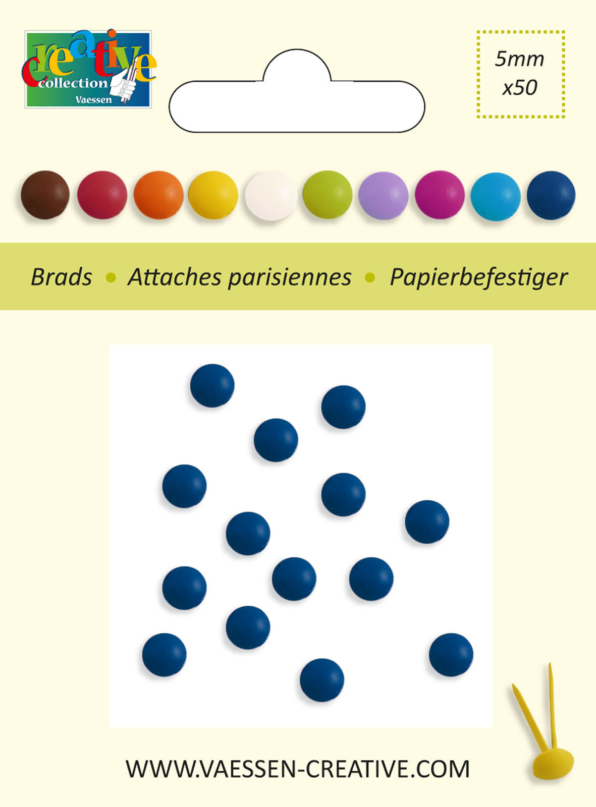 Vaessen creative • coppiglie da 5 mm blu
