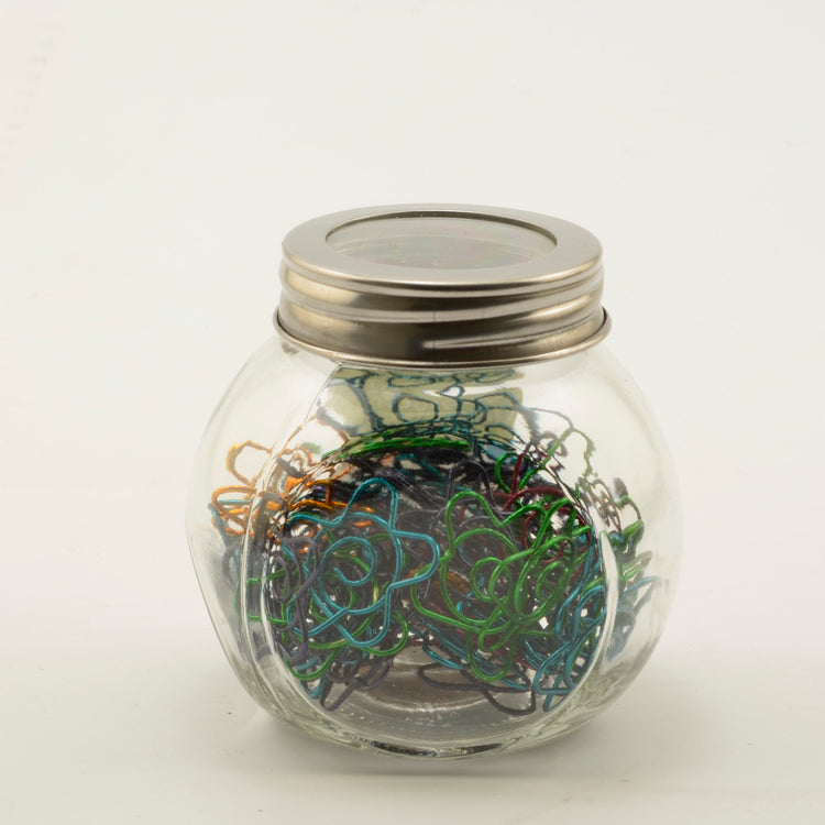 Vaessen creative • paper clips in potje 60g + -61stuks bloem metallic