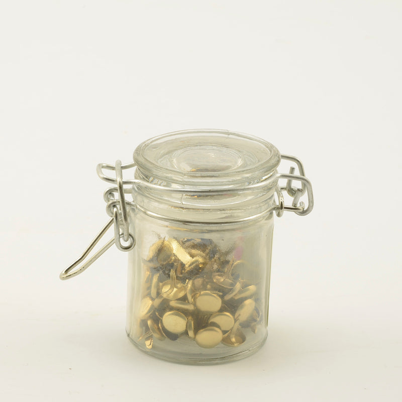 Vaessen creative • splitpennen in klein potje 25g rondje goud