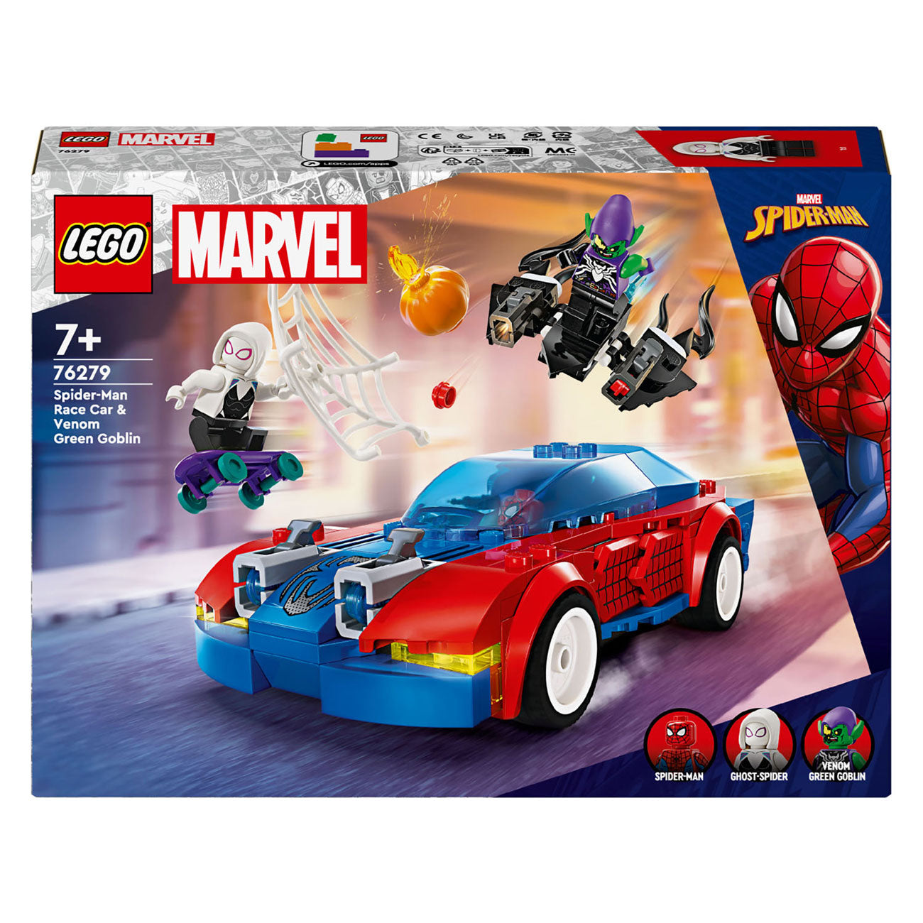 LEGO LEGO Super Heroes 76279 Spider-Man Racing Car y Venom Green Goblin