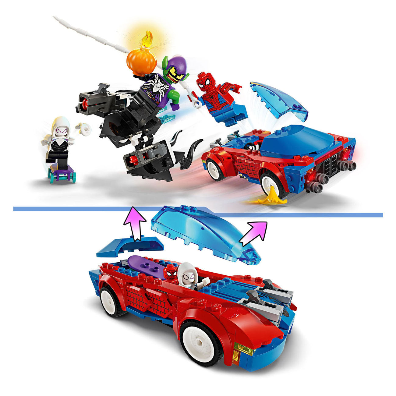 LEGO LEGO Super Heroes 76279 Spider-Man Racing Car y Venom Green Goblin