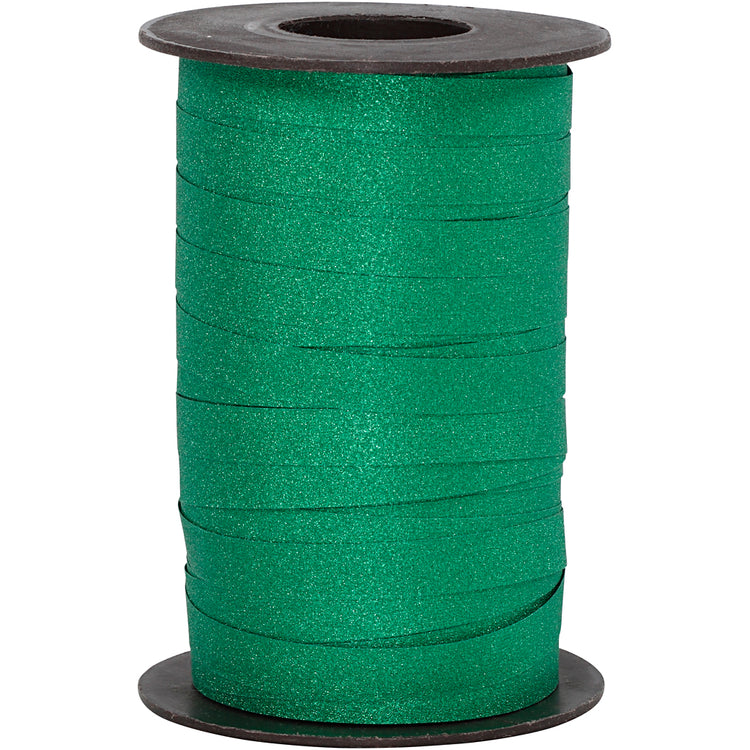 Cadeaulint, b: 10 mm, glitter, groen, 100 m 1 rol
