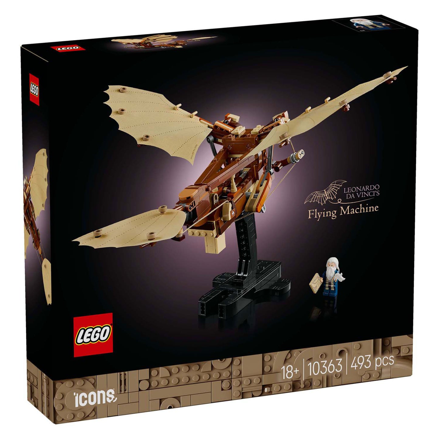 Lego lego icons 10363 de vliegmachine van leonardo da vinci