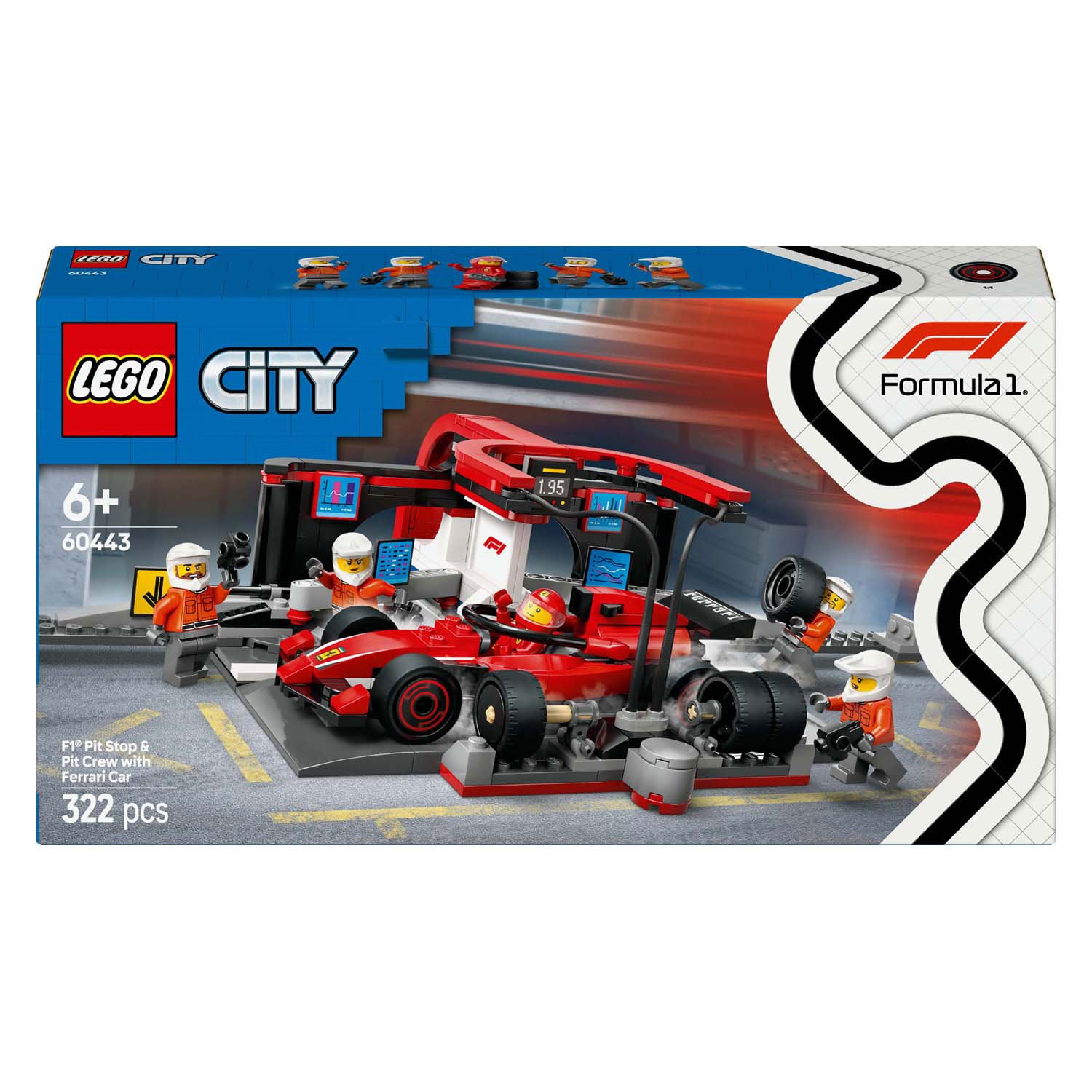 LEGO LEGO CITY 60443 F1 Pitstop and Pitcrew with Ferrari Auto