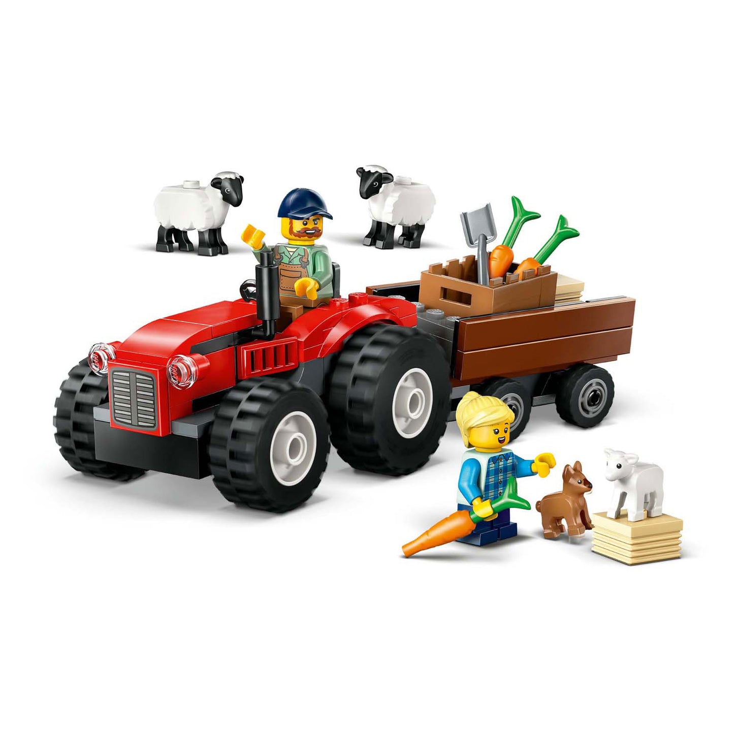 LEGO LEGO CITY 60461 tractor rojo con remolque y oveja