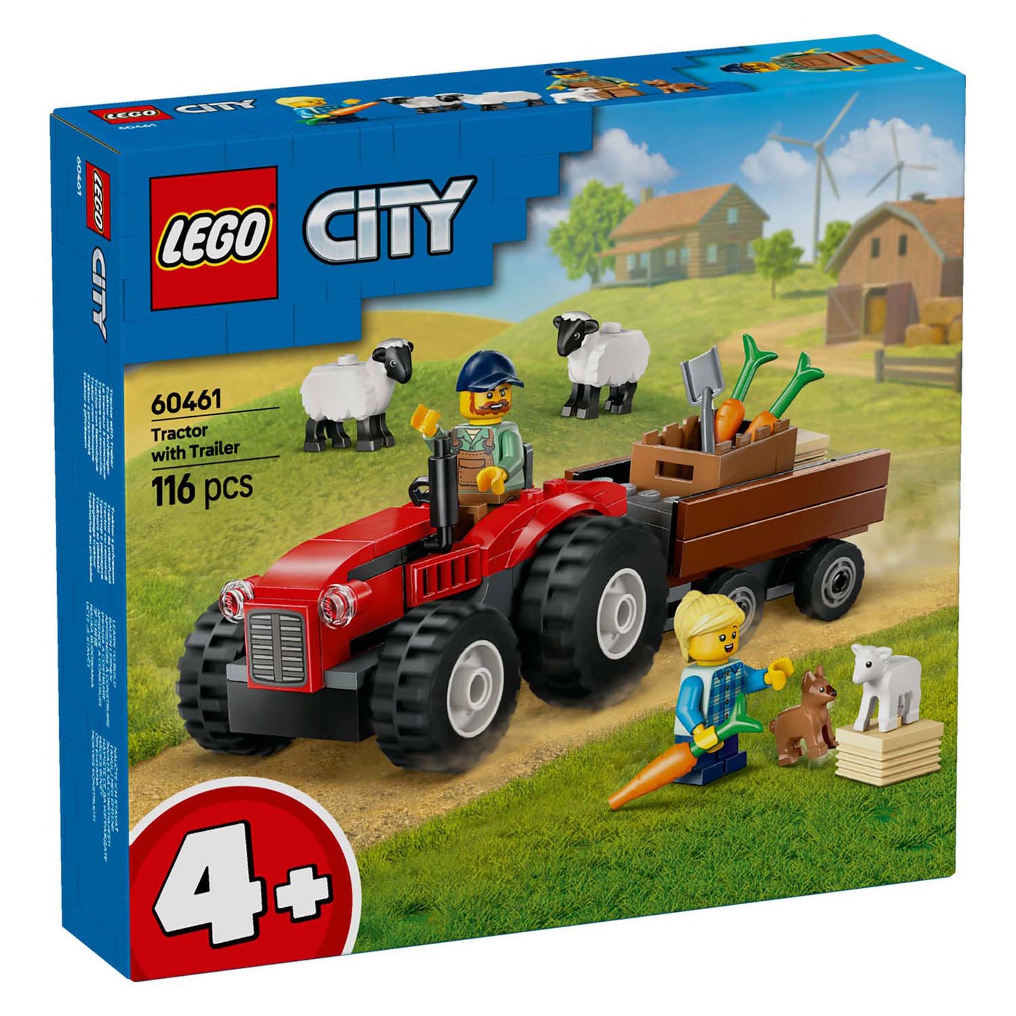 LEGO LEGO CITY 60461 Trattore rosso con trailer e pecore