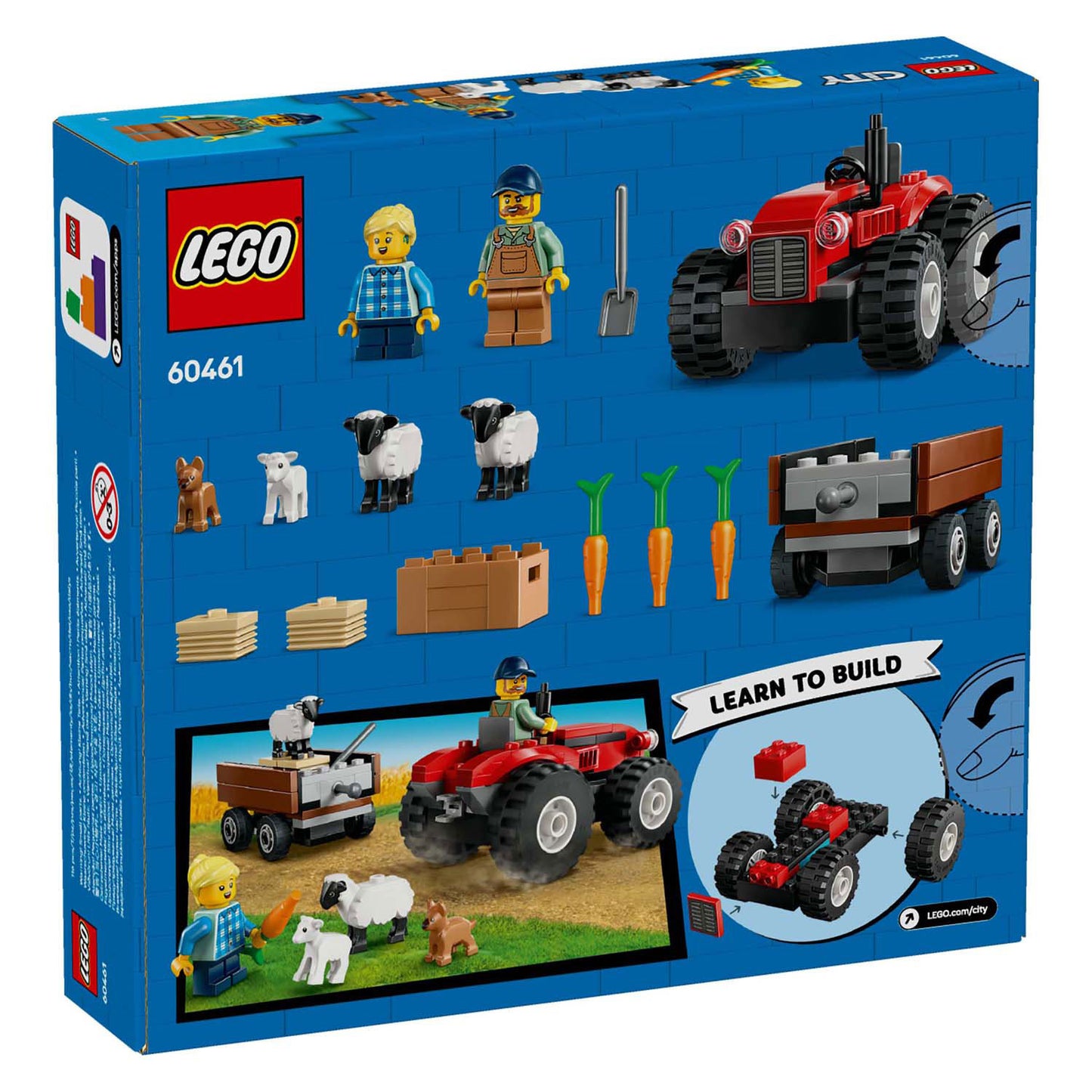 LEGO LEGO CITY 60461 Trattore rosso con trailer e pecore