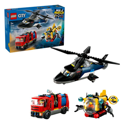 LEGO LEGO CITY 60462 helicóptero, camión de bomberos y remezcla de submire