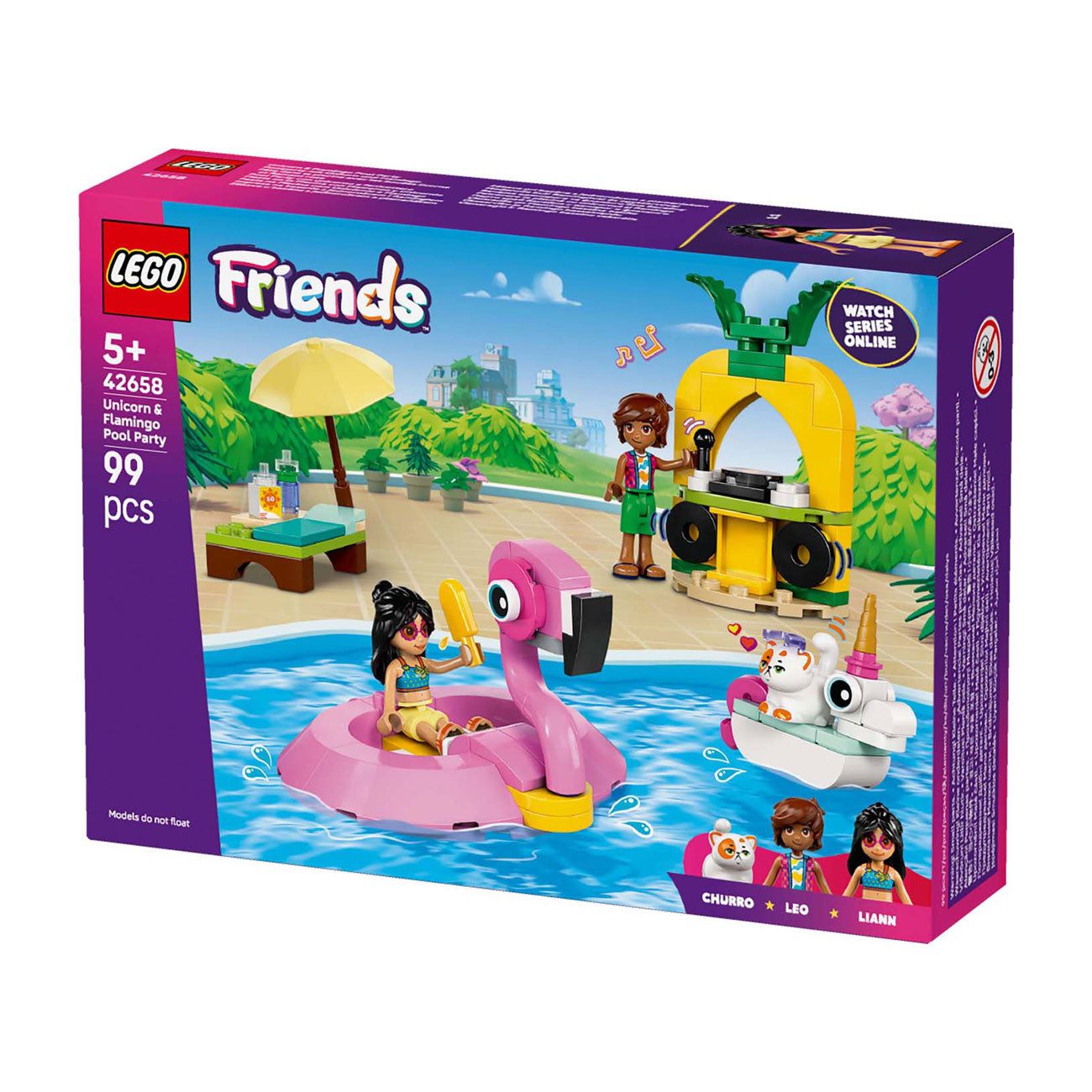Lego friends - zwembadfeestje met flamingo en eenhoorn constructiespeelgoed (42658)