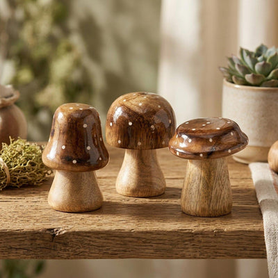 Boltze home fungo in legno marrone con piano lucido