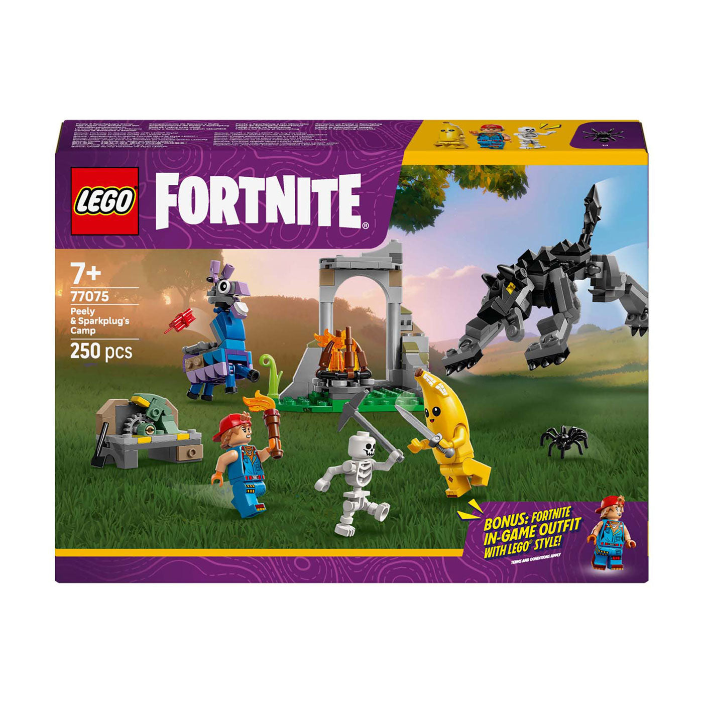 Lego 77075 Fortnite Peely e Sparkplugs Camp