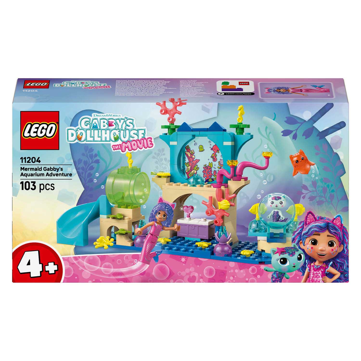 Lego gabby's poppenhuis - zeemeermin gabby's aquariumavontuur constructiespeelgoed (11204)