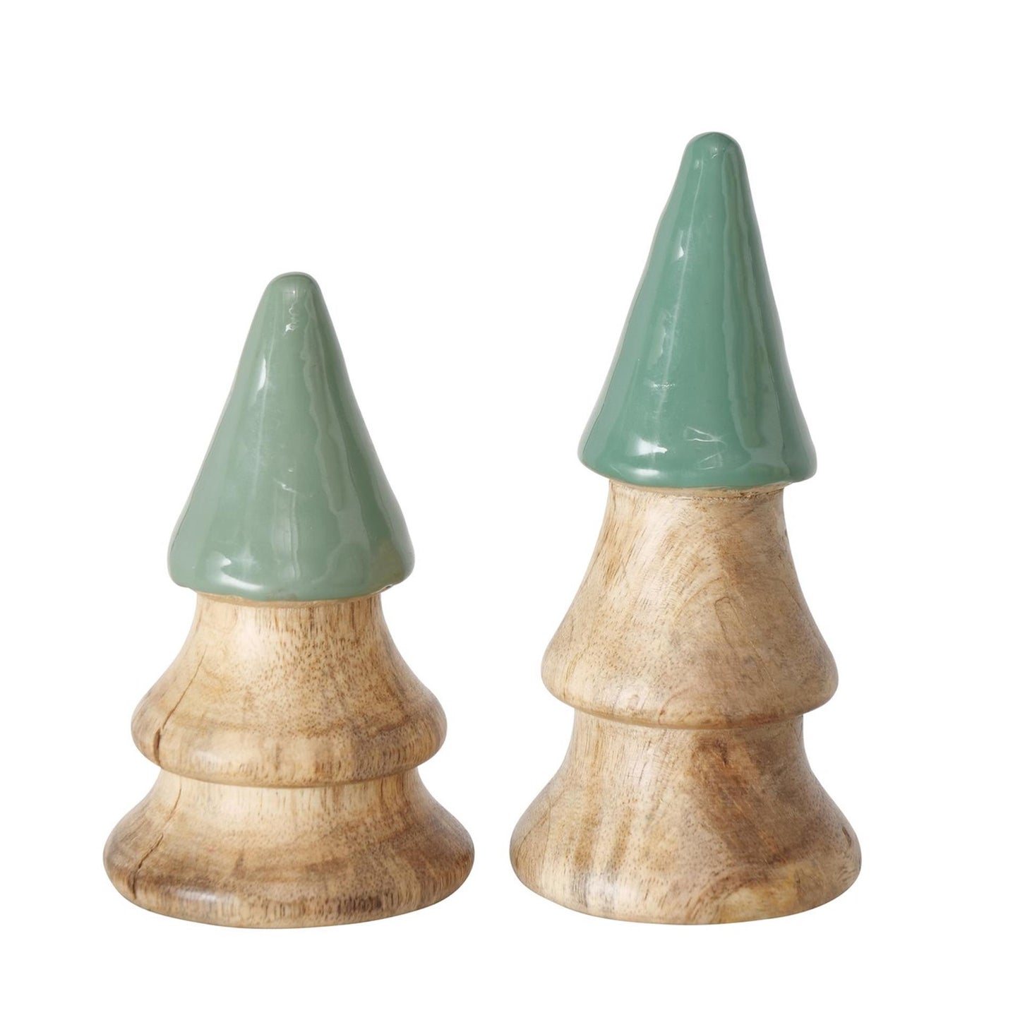 Boltze home Alberi di Natale in legno set da 2 pezzi h11 e h13
