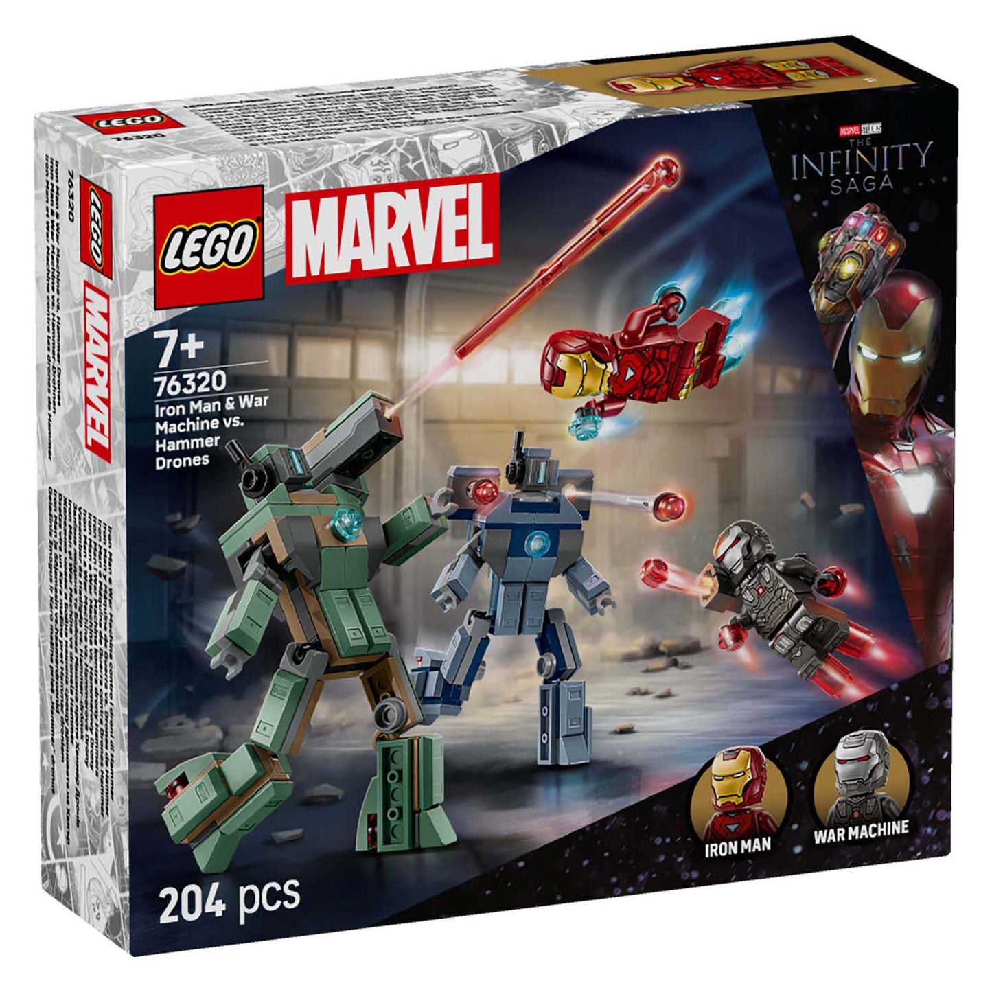 Lego marvel - iron man en war machine vs. hammer drones constructiespeelgoed (76320)
