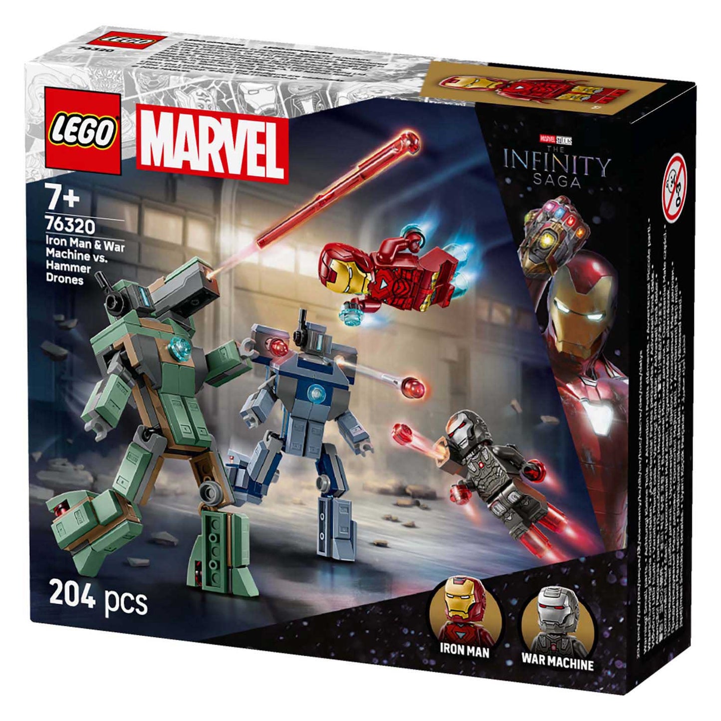 Lego marvel - iron man en war machine vs. hammer drones constructiespeelgoed (76320)