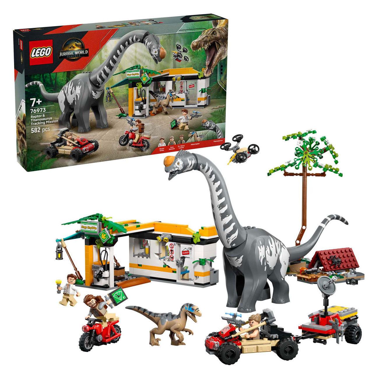 Lego Jurassic World 76973 Misión de investigación de Raptor y Titanosaurus