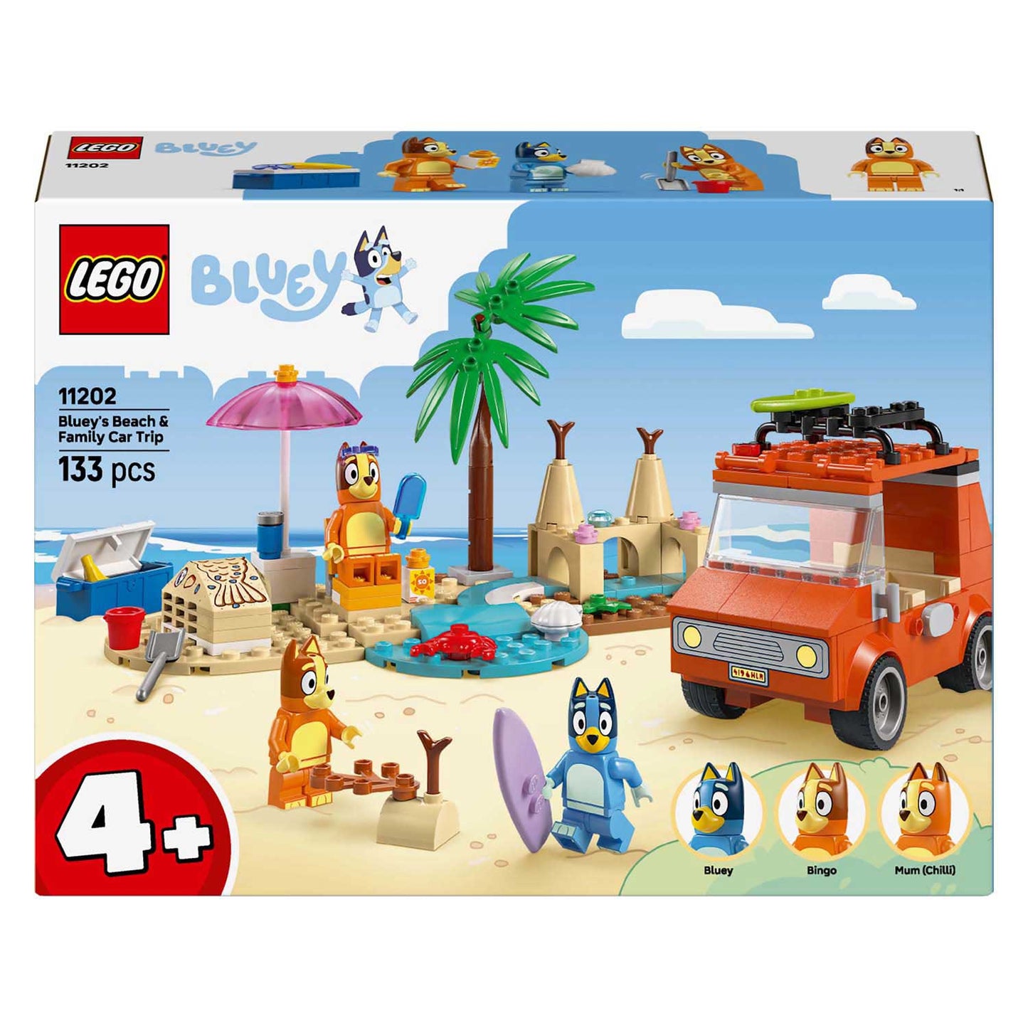 Lego ® bluey: bluey's autorit naar het strand, bouwset - 11202