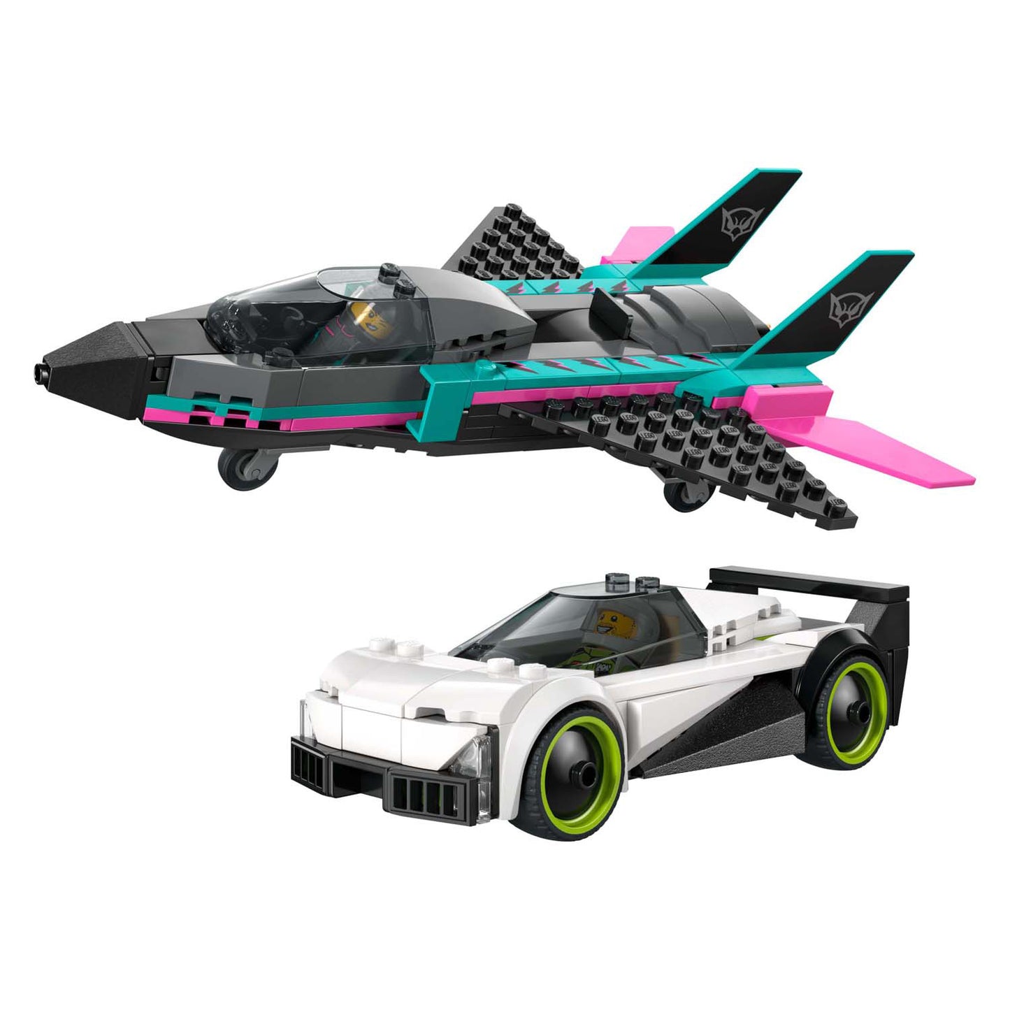 Lego city 60489 avión a reacción versus auto deportivo