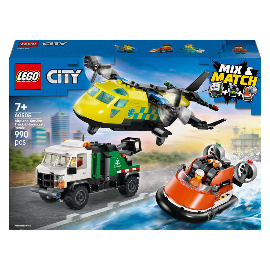 Lego city 60505 remezcla de avión, camión de servicio y aerodeslizador
