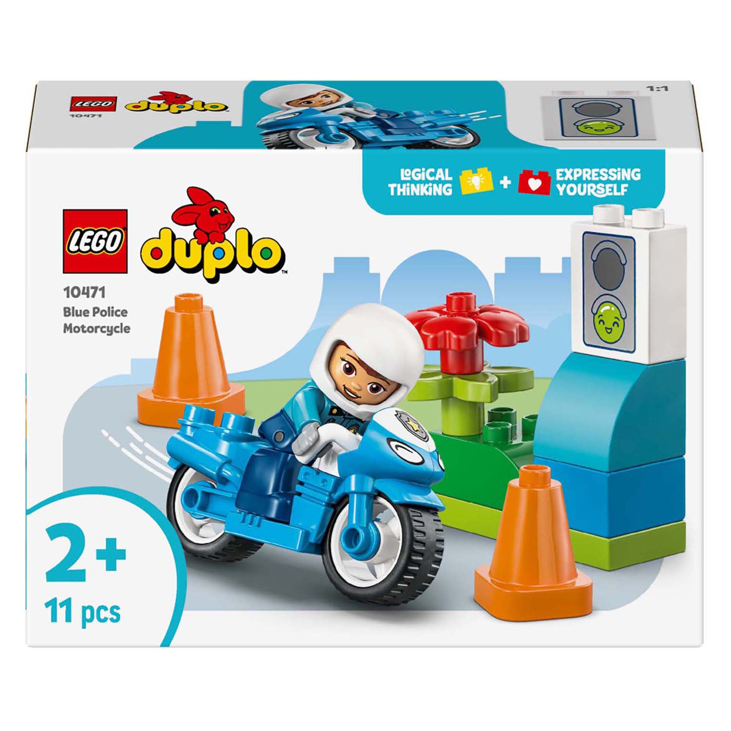 Lego 10471 Duplo Town Motocicletta Blu della Polizia | 2 pezzi