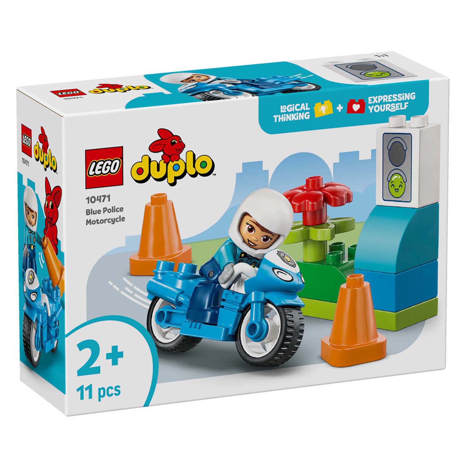Lego 10471 Duplo Town Motocicletta Blu della Polizia | 2 pezzi