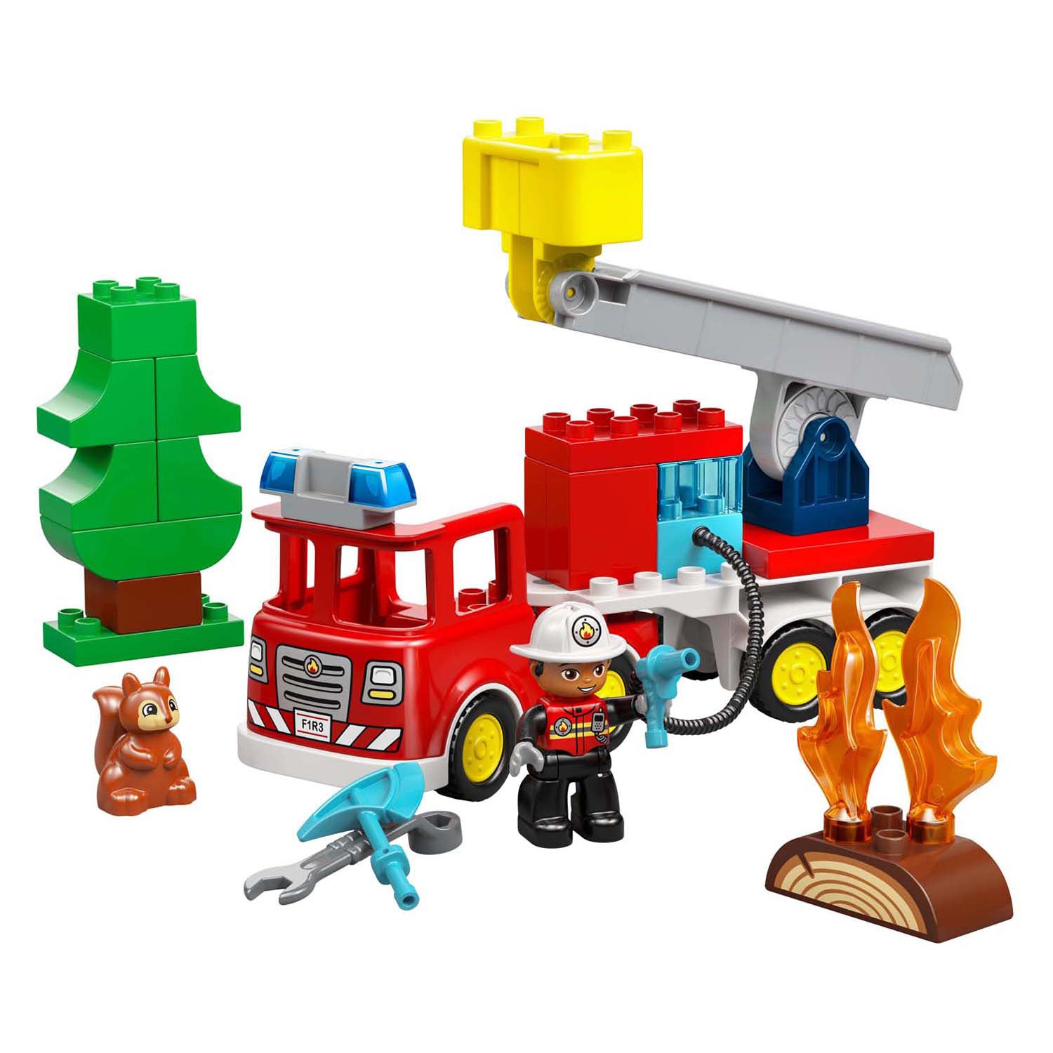 Lego Duplo Town 10473 camion dei pompieri con manichetta e vigile del fuoco